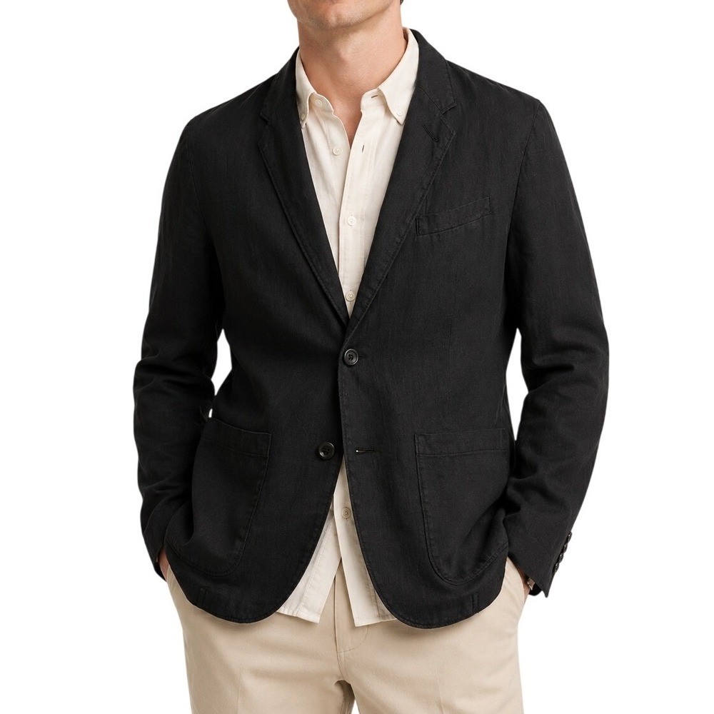 Lucky Brand Mens Black 100% Linen Blazer Sport Coat Small NWT MSRP $199 Summer